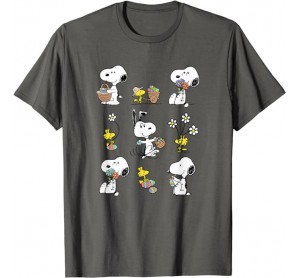 Peanuts - Snoopy Woodstock Spring Pattern T-Shirt